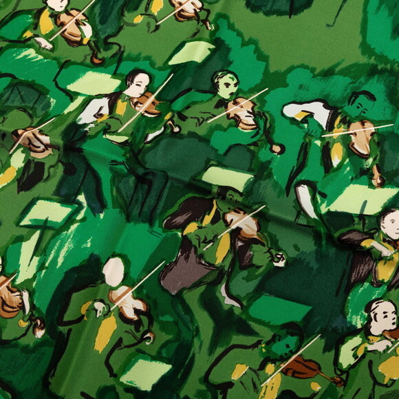 HERMES Green Silk Scarf - Picture 3 of 9